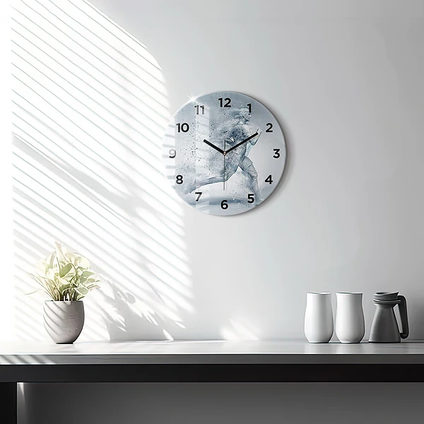 Wanduhr rund mit motiv Laufender Mann