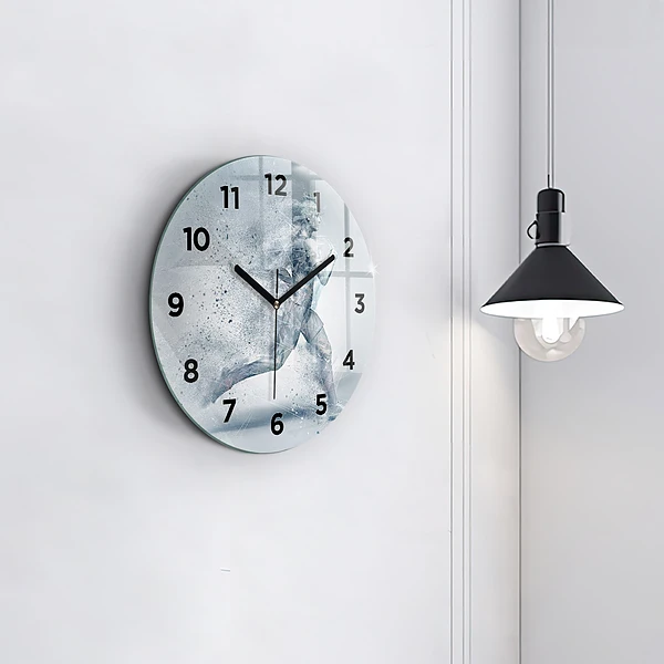 Wanduhr rund mit motiv Laufender Mann