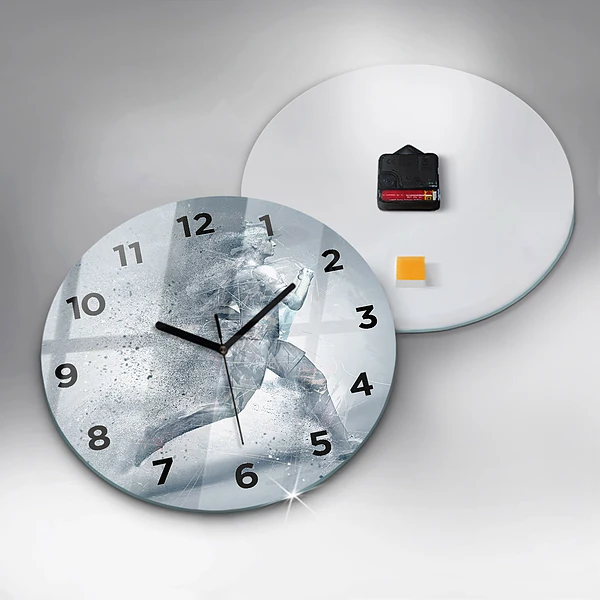 Wanduhr rund mit motiv Laufender Mann