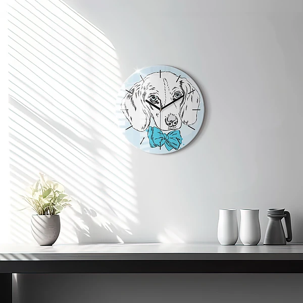 Wanduhr rund Hündchen