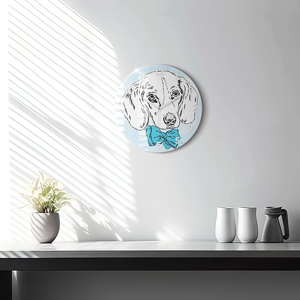 Wanduhr rund Hündchen
