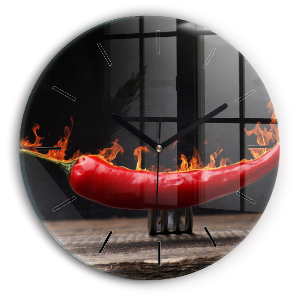 Wanduhr rund mit motiv Peperoni-Schote