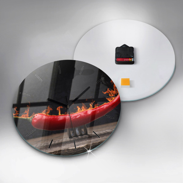 Wanduhr rund mit motiv Peperoni-Schote