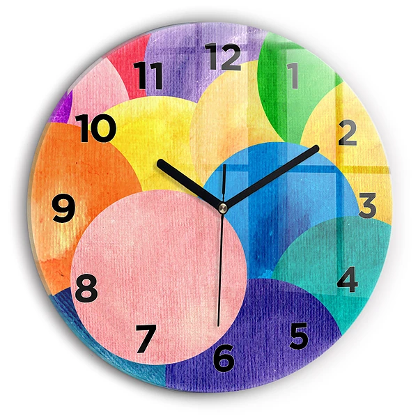 Wanduhr rund Abstrakte Kreise