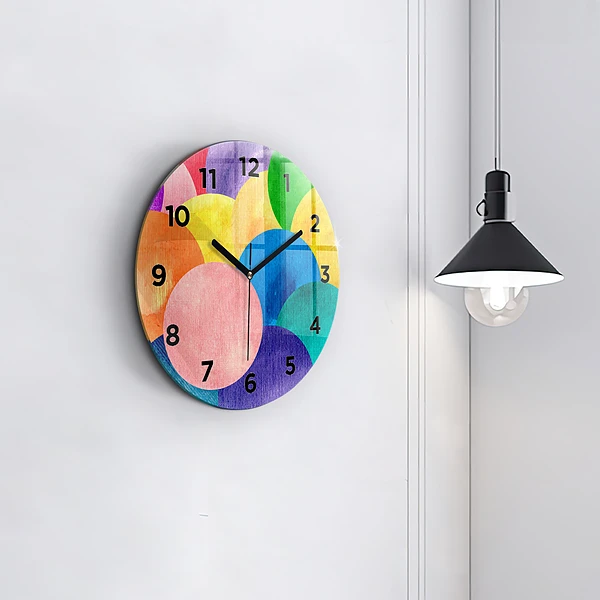 Wanduhr rund Abstrakte Kreise