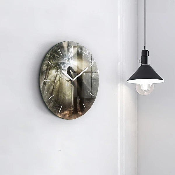 Wanduhr rund mit motiv Elefant im Dschungel