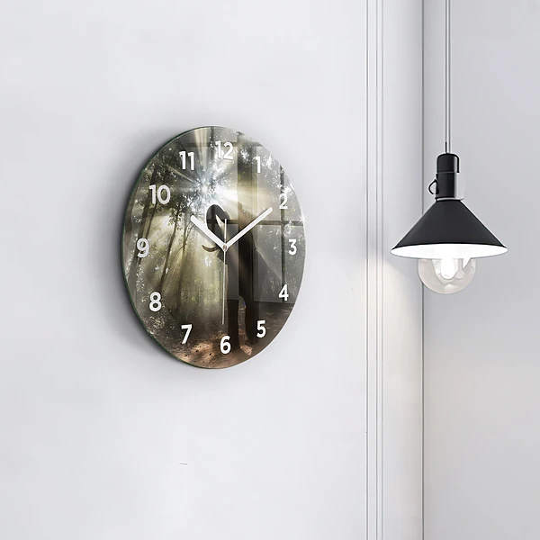 Wanduhr rund mit motiv Elefant im Dschungel
