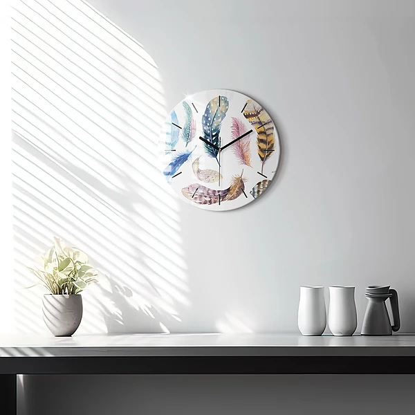 Wanduhr rund Retro Art Illustration