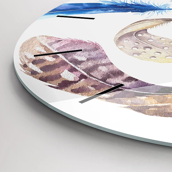 Wanduhr rund Retro Art Illustration