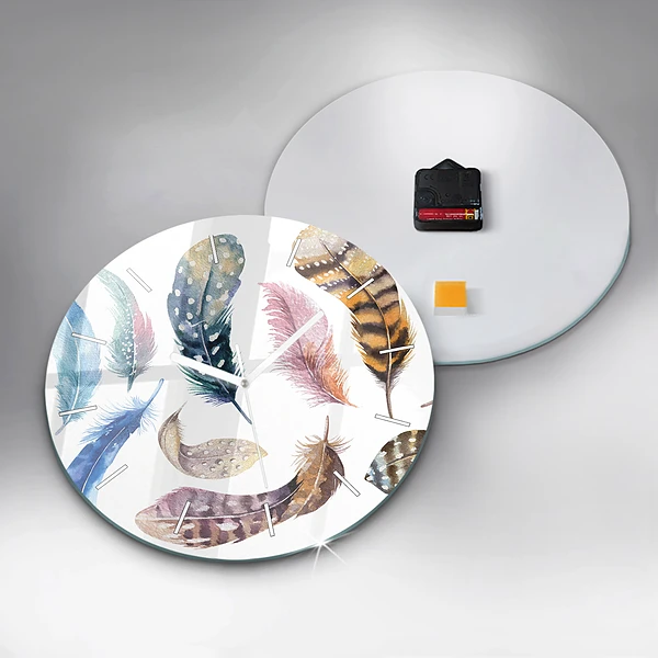 Wanduhr rund Retro Art Illustration