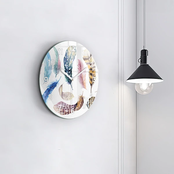 Wanduhr rund Retro Art Illustration
