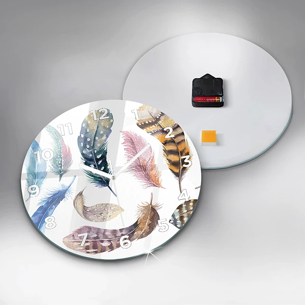 Wanduhr rund Retro Art Illustration