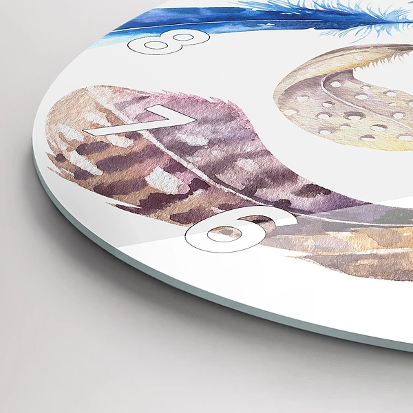 Wanduhr rund Retro Art Illustration