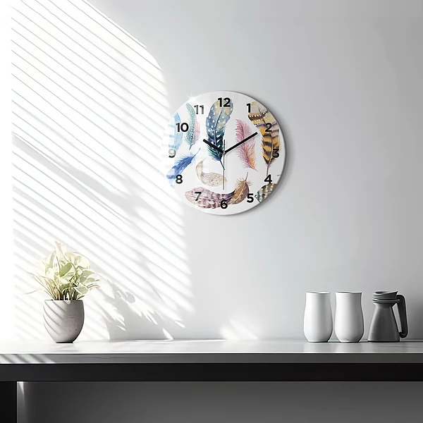 Wanduhr rund Retro Art Illustration