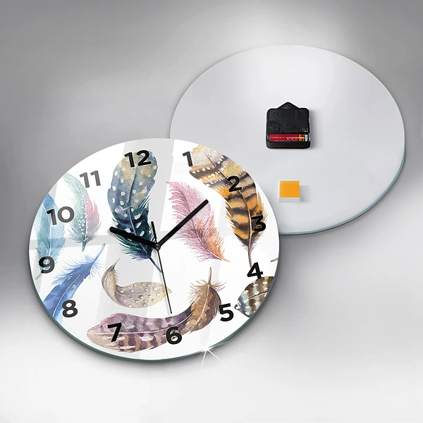 Wanduhr rund Retro Art Illustration