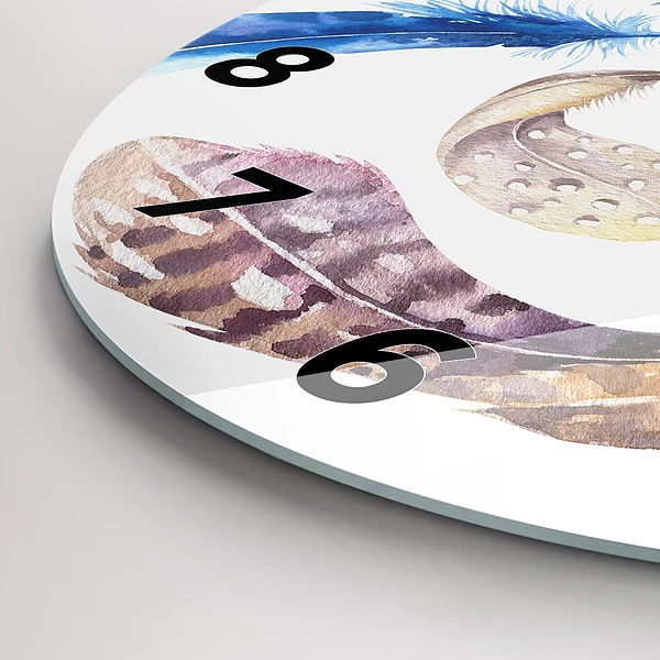 Wanduhr rund Retro Art Illustration
