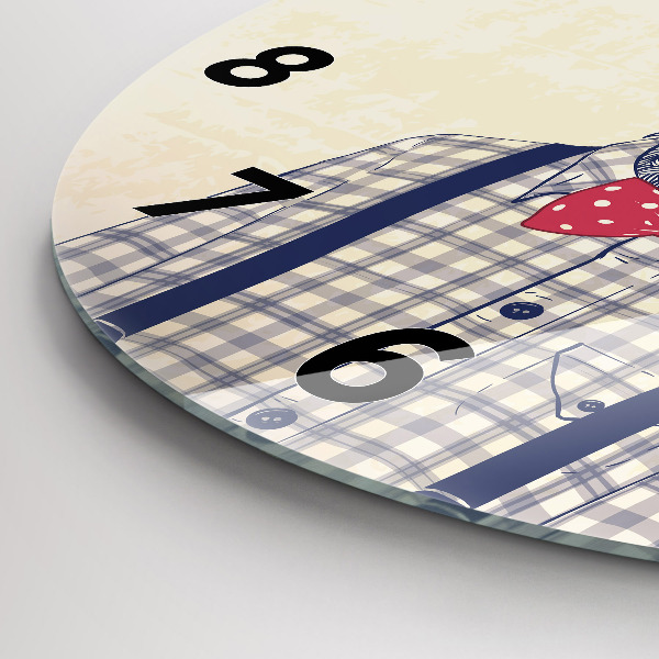 Wanduhr rund mit motiv Hirsch im Hemd