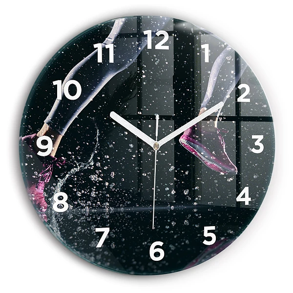 Wanduhr glas rund Gesunder Lebensstil und Laufen