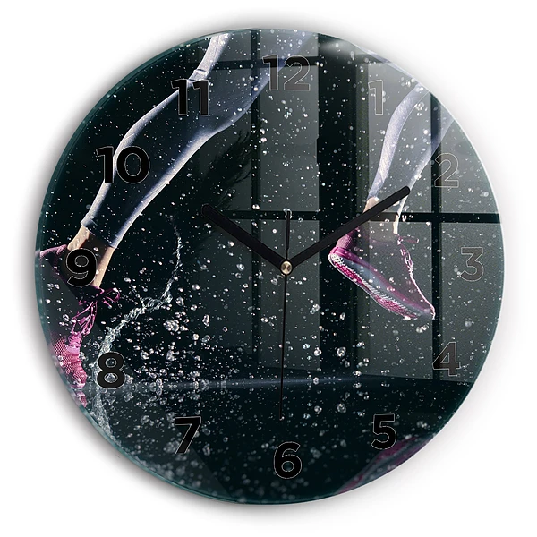 Wanduhr glas rund Gesunder Lebensstil und Laufen