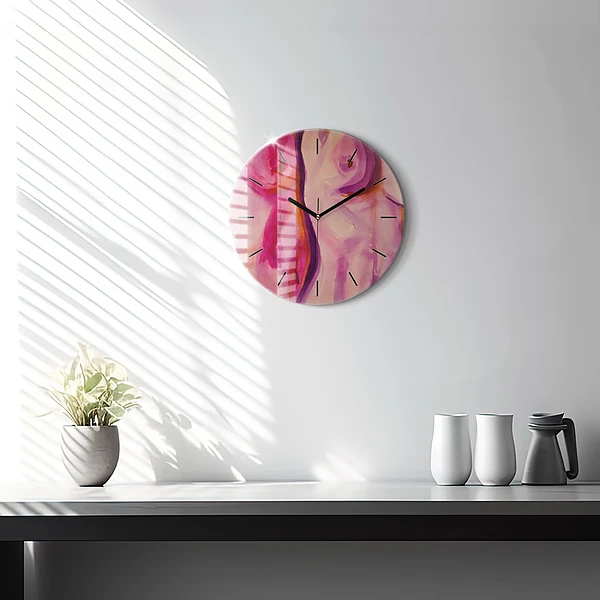 Wanduhr glas rund Malerei Frauen
