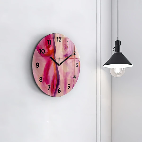 Wanduhr glas rund Malerei Frauen
