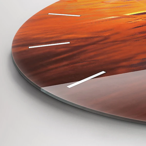 Wanduhr glas rund Ritter mit Schwert