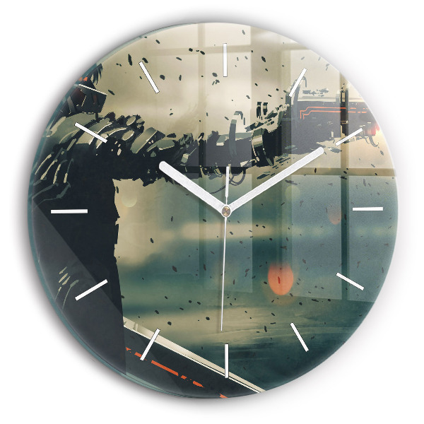 Wanduhr rund mit motiv Spiel mit tödlichen Waffen