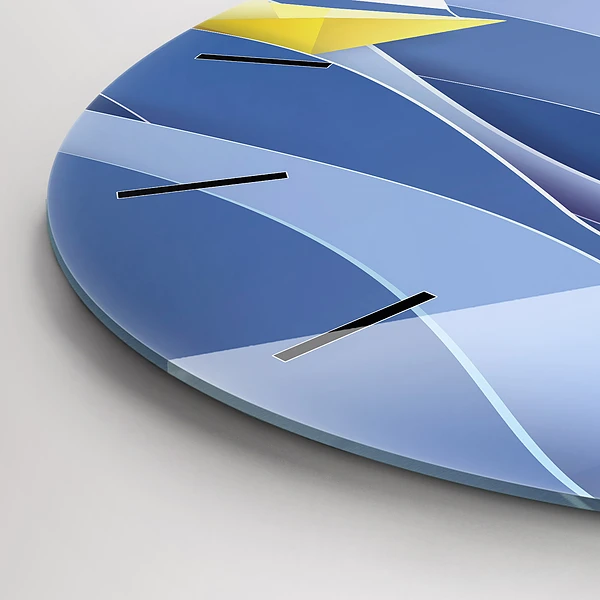 Wanduhr rund Origami bunte Segelboote