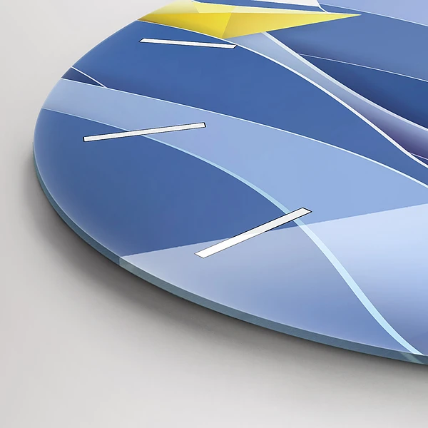 Wanduhr rund Origami bunte Segelboote