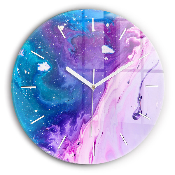 Wanduhr rund Bunter Hintergrund