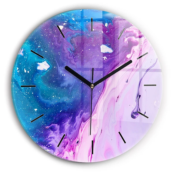 Wanduhr rund Bunter Hintergrund