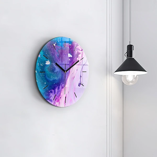 Wanduhr rund Bunter Hintergrund