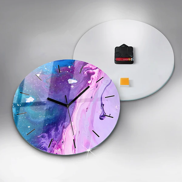 Wanduhr rund Bunter Hintergrund