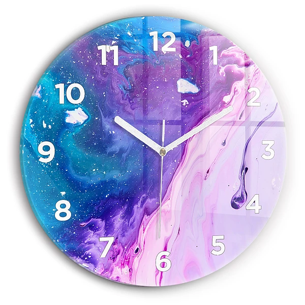 Wanduhr rund Bunter Hintergrund