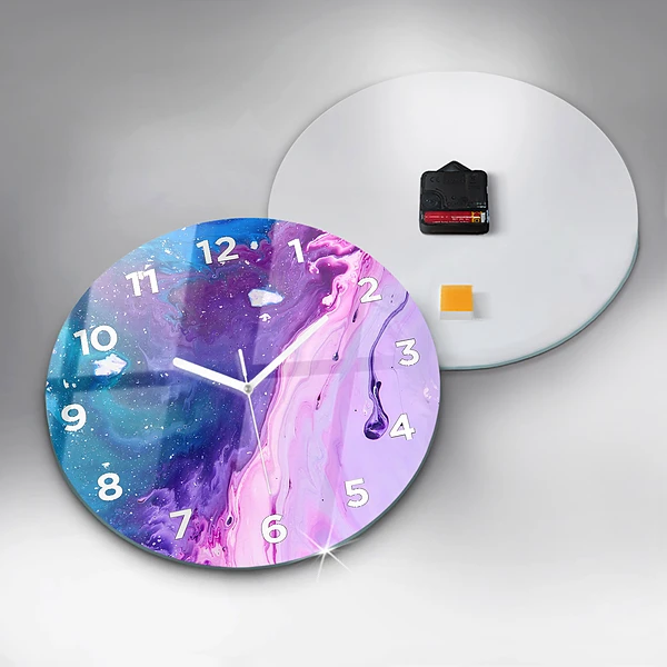 Wanduhr rund Bunter Hintergrund