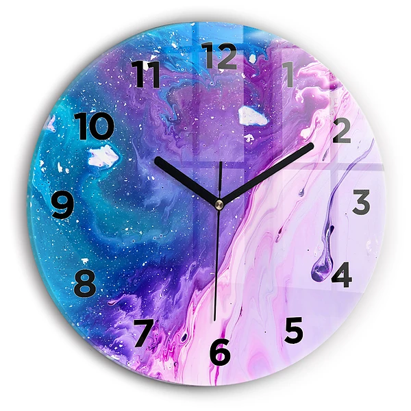 Wanduhr rund Bunter Hintergrund