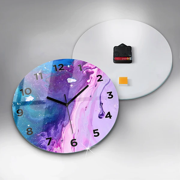 Wanduhr rund Bunter Hintergrund