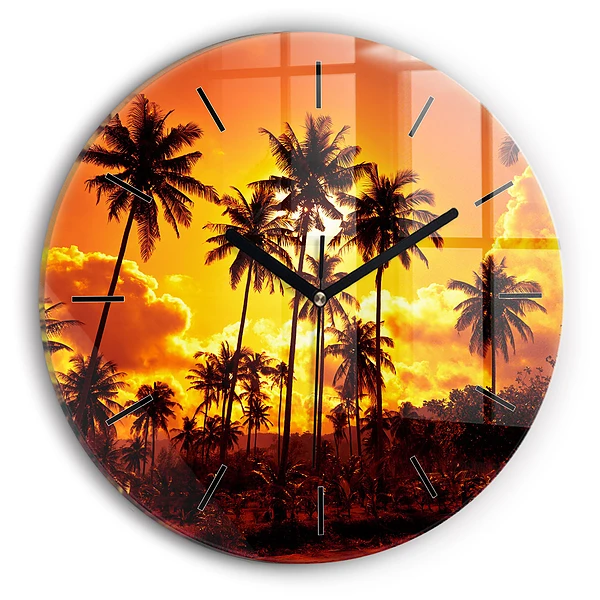 Wanduhr glas rund Thailand Strand Klong Prao