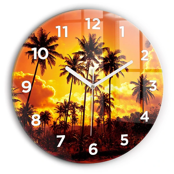 Wanduhr glas rund Thailand Strand Klong Prao