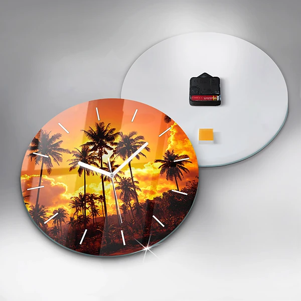 Wanduhr glas rund Thailand Strand Klong Prao