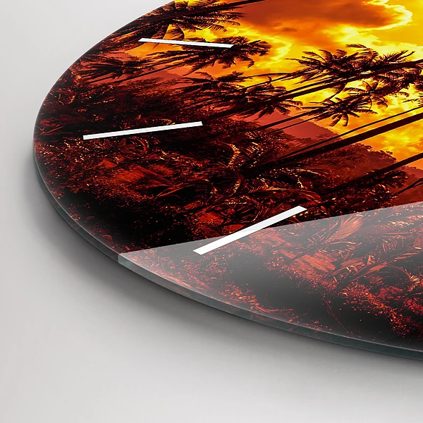 Wanduhr glas rund Thailand Strand Klong Prao