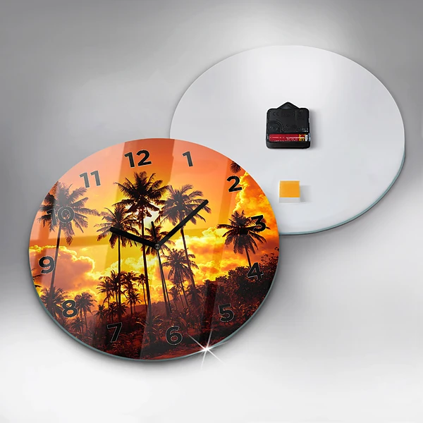 Wanduhr glas rund Thailand Strand Klong Prao