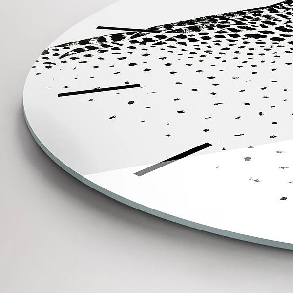 Wanduhr rund Gezeichnete Eule mit Brille