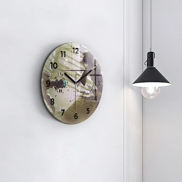 Wanduhr rund mit motiv Kampf zwischen Roboter und Samurai