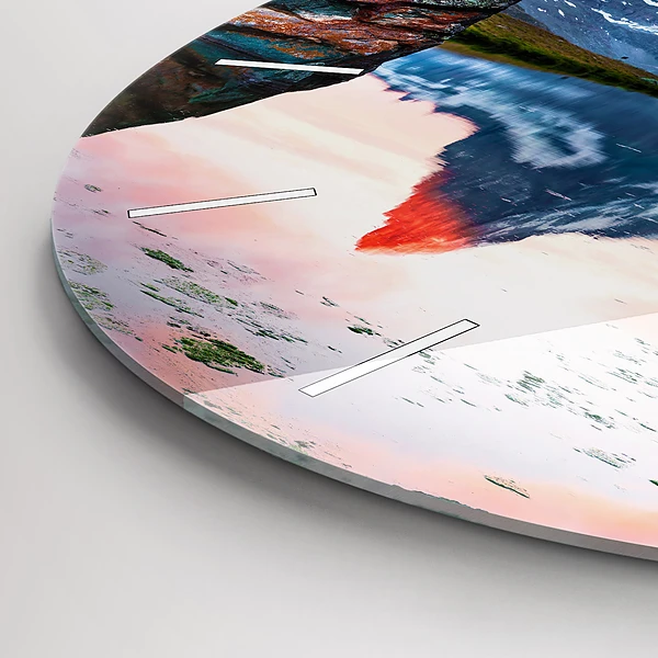 Wanduhr glas rund Stellisee Matterhorn