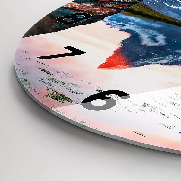 Wanduhr glas rund Stellisee Matterhorn