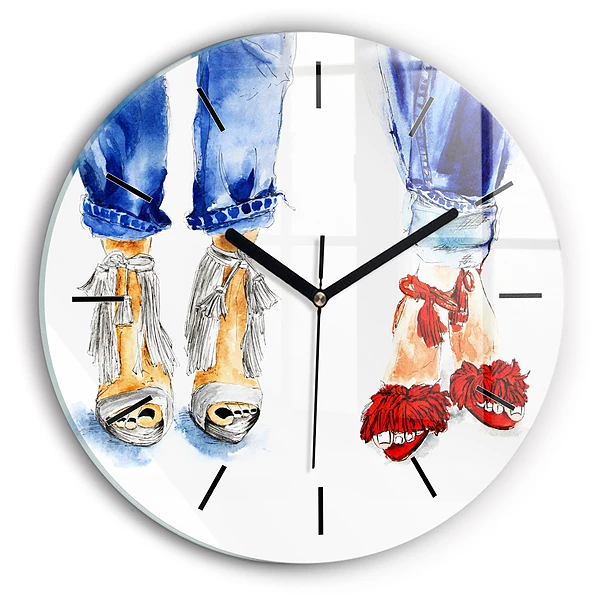Wanduhr glas rund Frauen-Nadeln