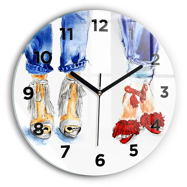 Wanduhr glas rund Frauen-Nadeln