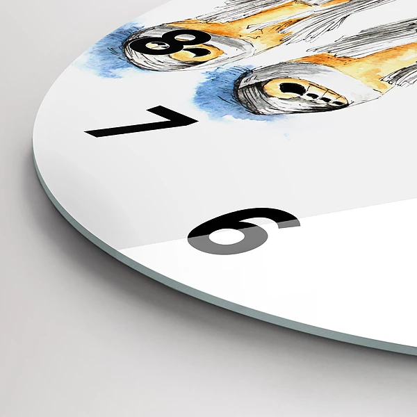 Wanduhr glas rund Frauen-Nadeln