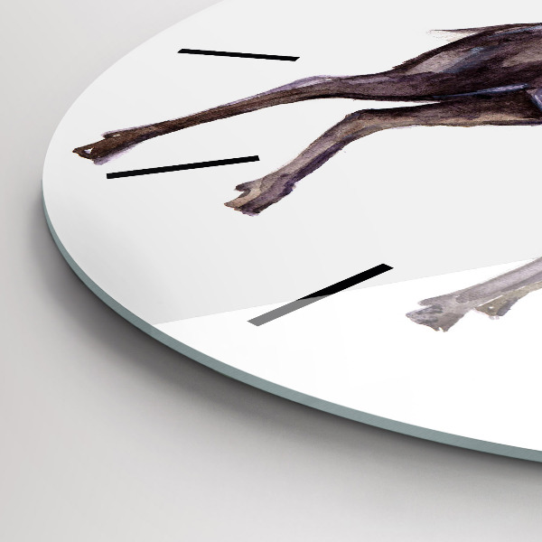 Wanduhr glas rund Hirsch, König der Wildnis